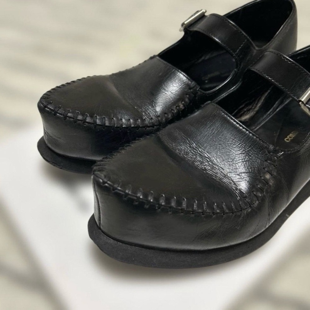 Comme des Garçons Black Leather Mary Jane Strap Shoes - Picture 4 of 4